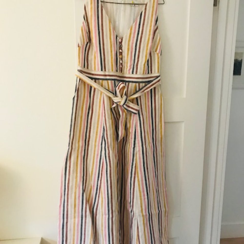 Boden Striped V-Neck Tie-Waist Maxi Dress in Multicolor - Picture 2 of 12